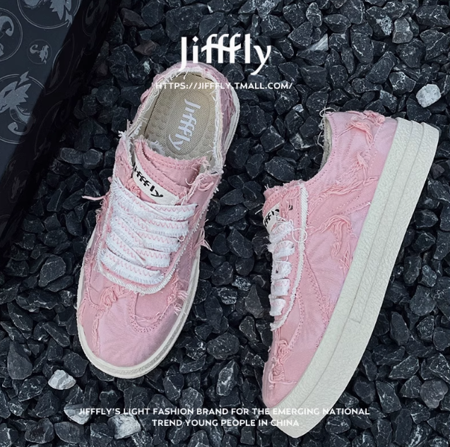 Jifffly Canvas Shoes for Men & Women - Breathable Low Top Sneakers with Distressed Aesthetic Design