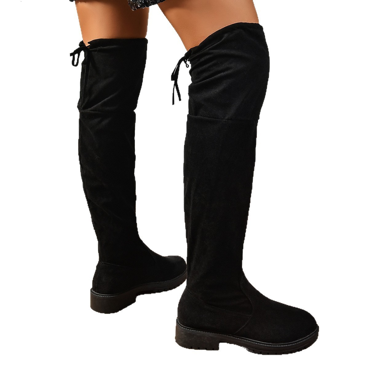Plus Size Over-the-Knee Stretch Boots 2025 Autumn Winter New Thick-Soled Solid Color Fashion Womens Boots Over-the-Knee Long Boots