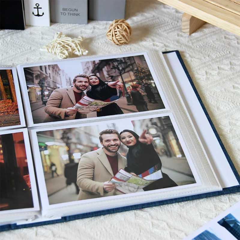 200pcs Fabric Insert Sle Photo Album 4R 6-inch Family Album Large Capacity Children Growth Memorial Booklet Z250729