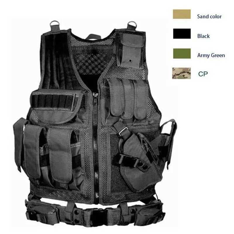 Multi-Functional Wear-resistant Tactical Vest Adjustable Outdoor Training Clothes Multi Pockets Equipment Protective Waistcoat Z250728