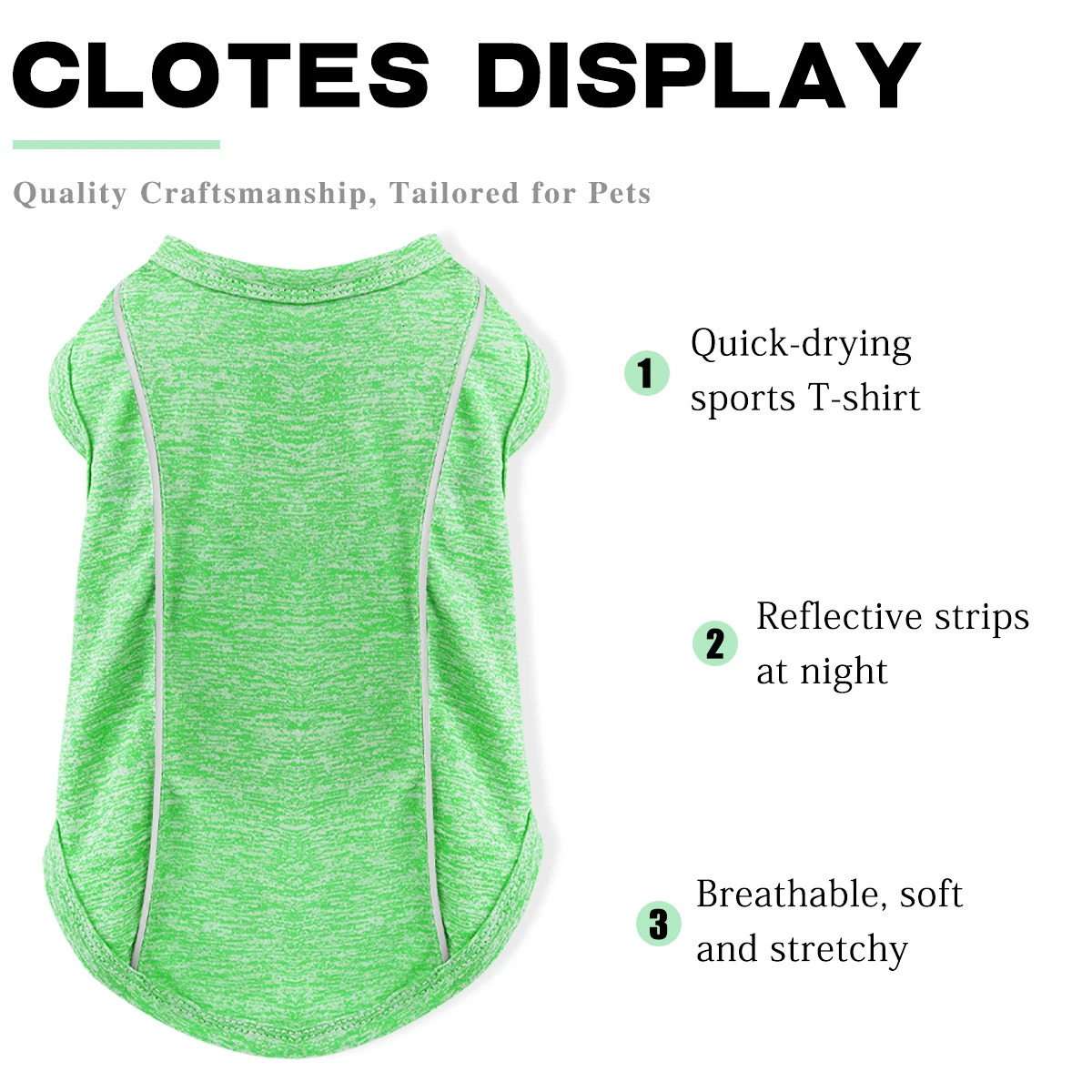 Sun Protection Dog Shirts with Reflective Strips Quick Dry Soft Stretchy Fabric Available in Sizes for Small to Large Dogs! 250729