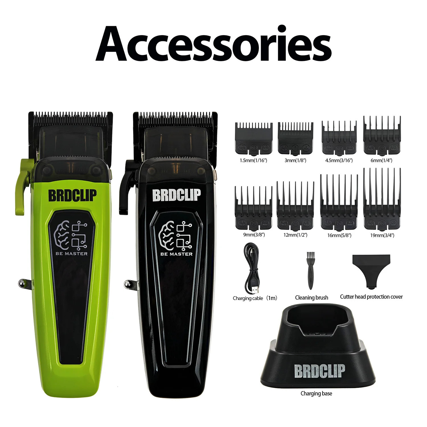 BRDCLIP Professional Electric Clipper BRD 106 Hair Trimmer for Man 7500RPM with Base 5-adjusted DLC Blade Barber Machine 250725 C260312