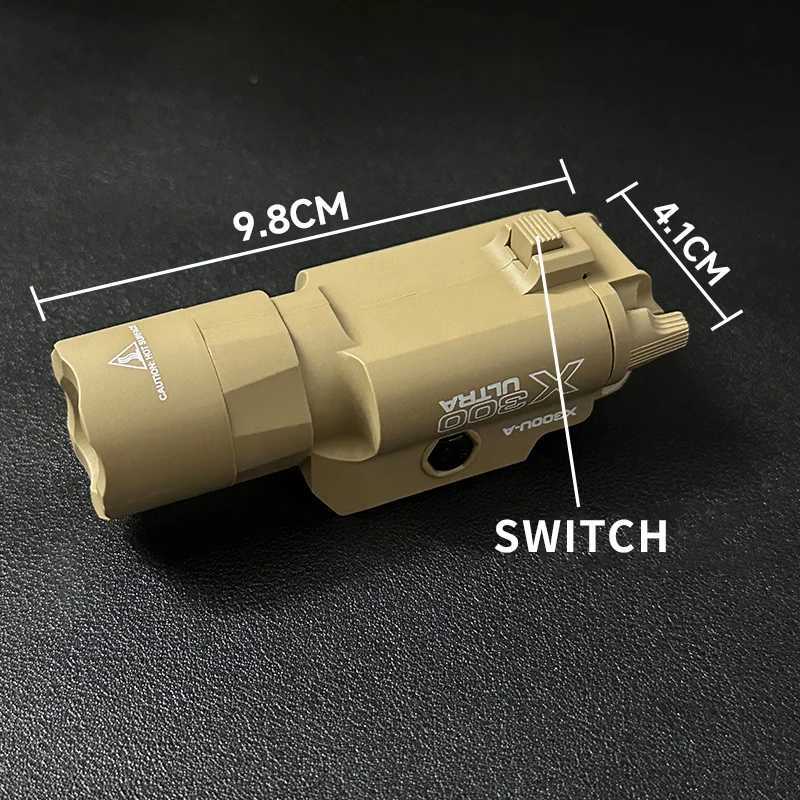 Tactical X300 X300U Nylon Pistol Gun Strobe LED Light Fit 20mm Rail Airsoft Hanging Hunting Flashlight R250728