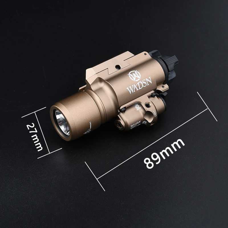 Vadsn X400 Red Green Dot Laser Flashlight Tactical X400U PistolLight X400V Strobe Hunting Spotlight White Led Weapon Scout Light R250728