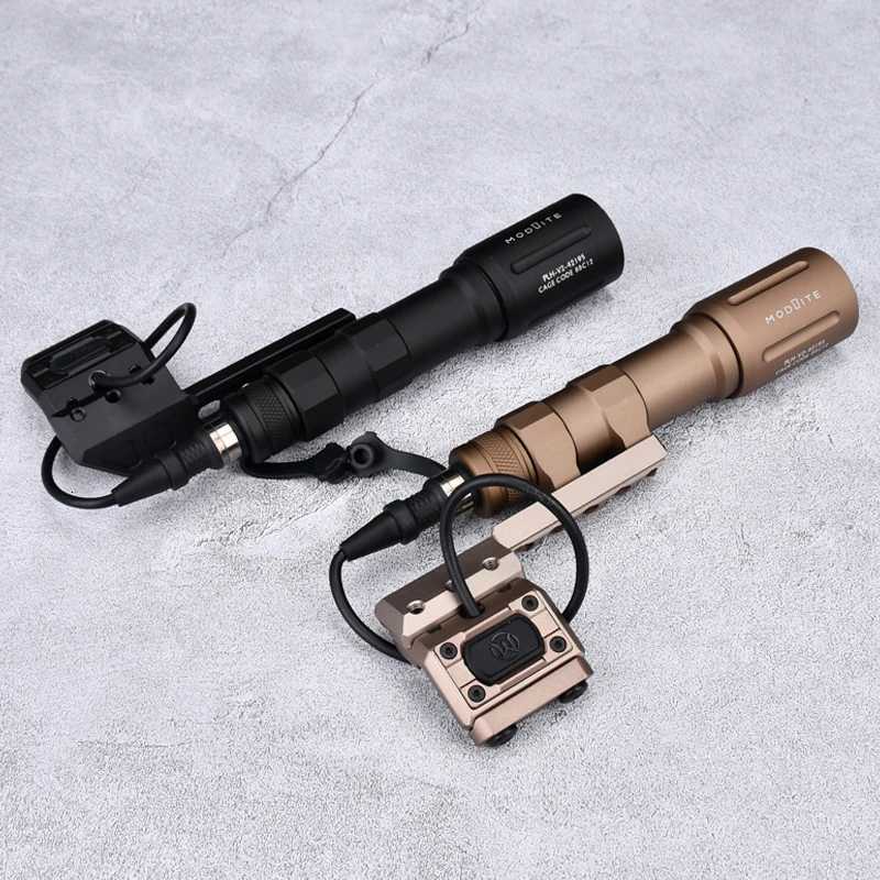 18650 White LED Tactical Scout Light Airsoft Rifle Weapon Flashlight Hunting High Power 1300 Lumens Picatinny Rail R250728