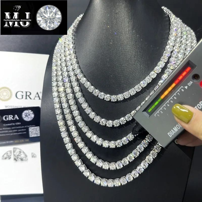 necklace fashion designer Pendant Necklaces Hip Hop Sier VVS Moissanite Dia Necklace moissanite tennis chain