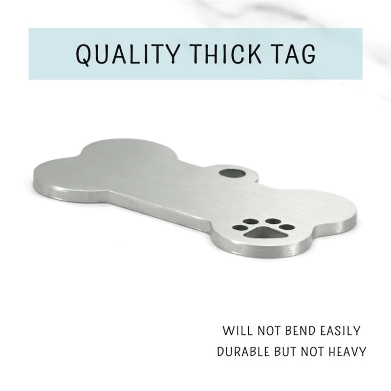Stainless steel Personalized Engraving Anti-lost Dog ID Tag Customized Pet Name Puppy Collar Dog Cat Bone Tags Pet Supplies 250729