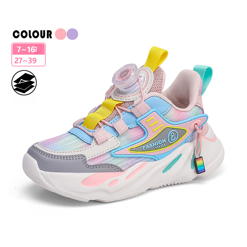 Girls' Sneakers Spring Summer Breathable Versatile Solid Sole Dad Single Mesh Casual Shoes