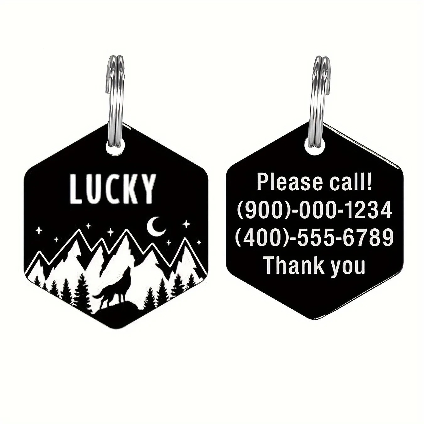 Custom Engraved Stainless Steel Dog Tag - Durable Pet ID for Collars Personalized with Your Dogs Name Contact Info 250729