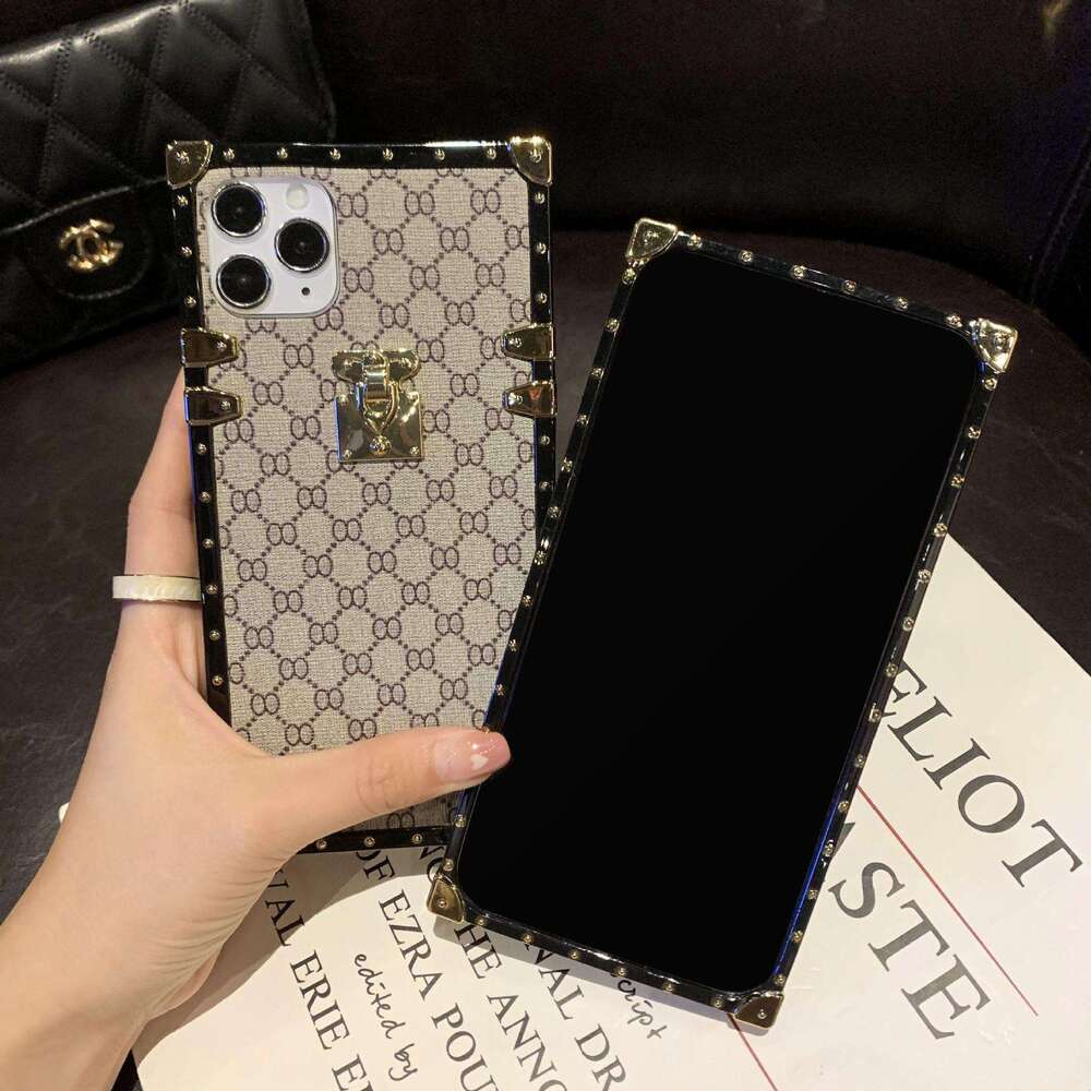 DHgadgets Suitable for Apple 16 Pro Max Plaid Square Case iPhone 15 Old Flower Checkerboard Phone Cover