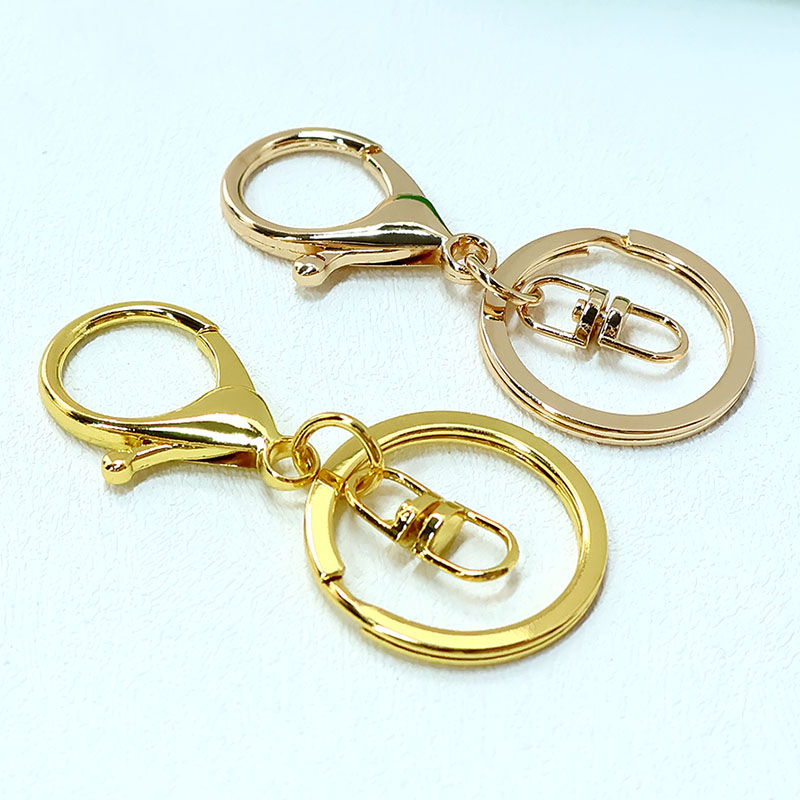 Zinc alloy lobster buckle bag hanging buckle keychain accessories DIY creative cartoon doll gift keychain gold color
