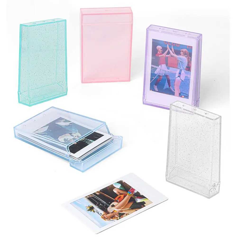 3 Inch Photo Album Photocard Holder Transparent Glitter Photos Storage Box Instant Camera Name Card Photo Frame Collection Case Z250729