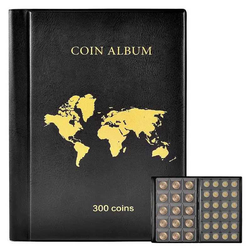 Portable Coin Collection Set 300 Panels PVC Transparent Loose-leaf Philatelic Album with Zipper Protection #W0 Z250729