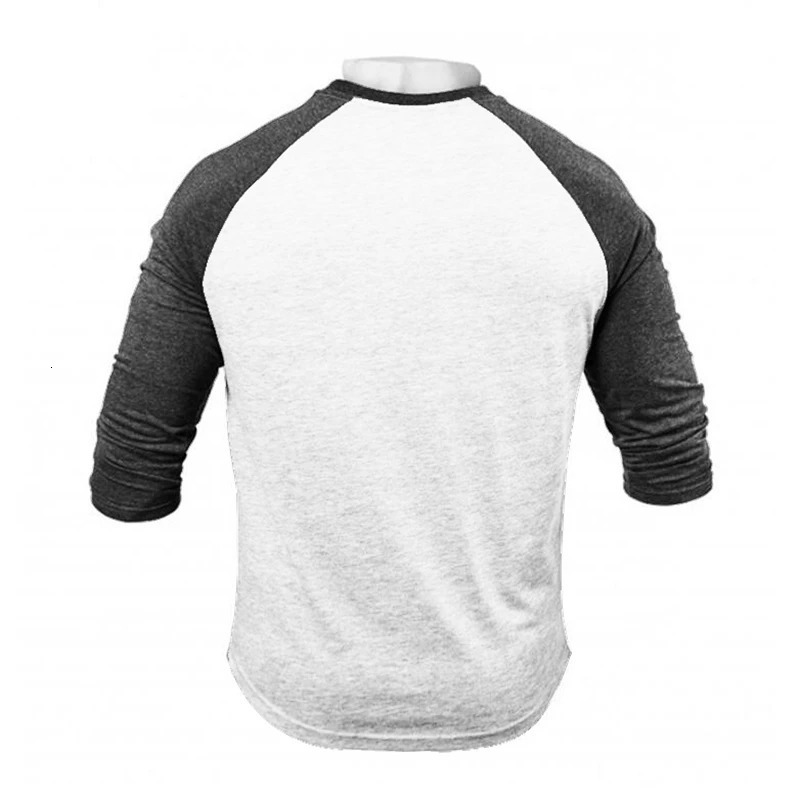 Muscleguys TShirt Men Autumn Fitness Raglan Seven Quarter Sleeve T Shirt Extra Long Streetwear Slim Fit Tee Shirt 250729