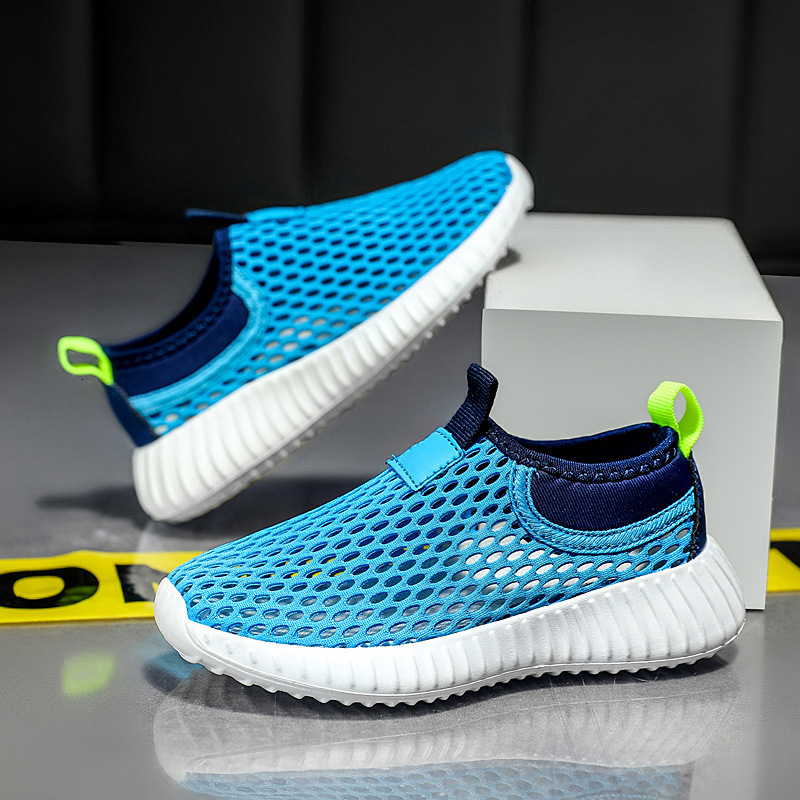 Children's Summer New Boys and Girls Mesh Breathable Slip-On Hollow Sports Shoes for Big Kids