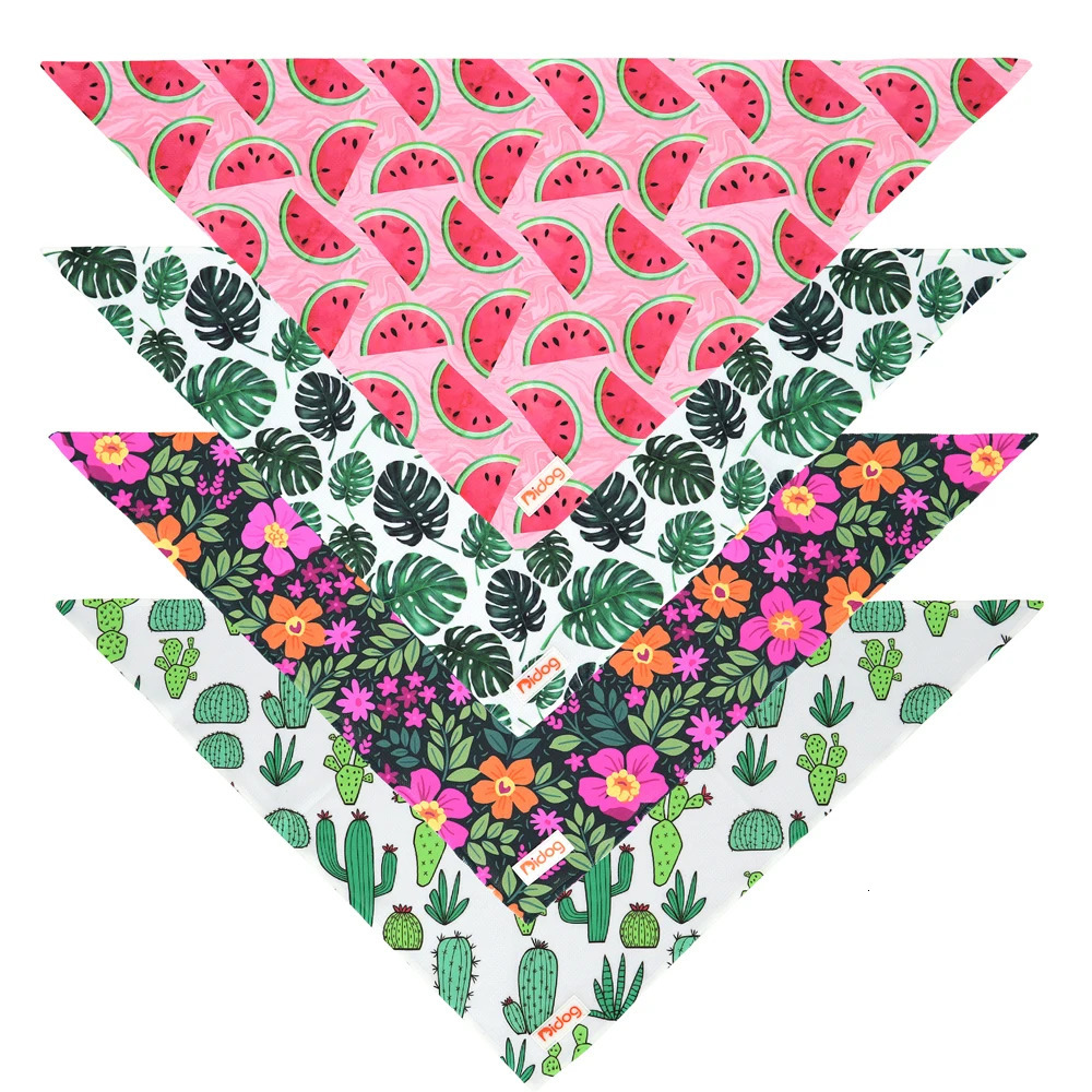 Soft Cotton Dog Bandana Scarf Cute Print Pet Cat Collar Scarves Triangular Bandage For Small Medium Dogs Cats Accessories 250729