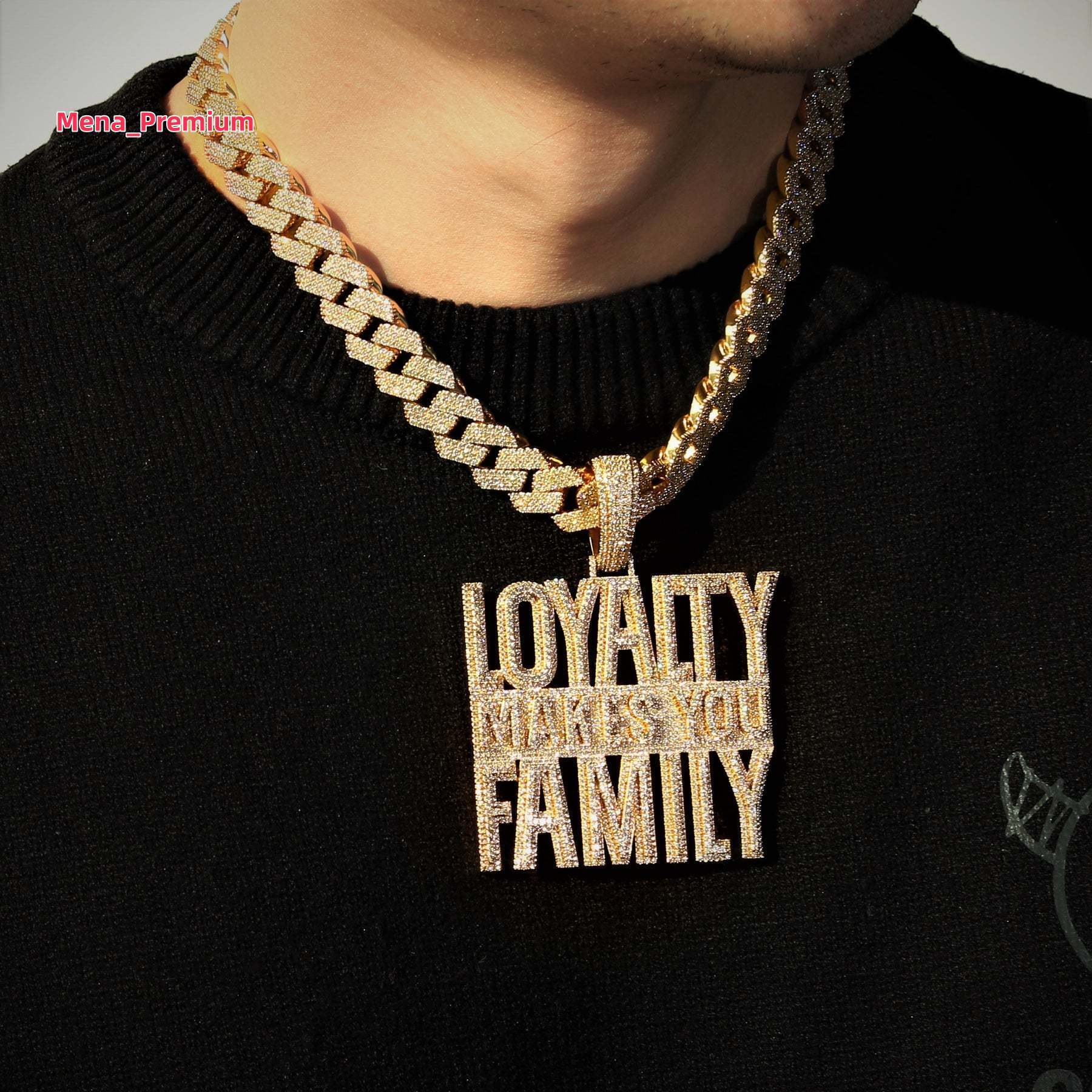 Custom 925 Sterling Silver Moissanite Diamond Necklace with 18K Gold Plated Pendant Hiphop Style for Men