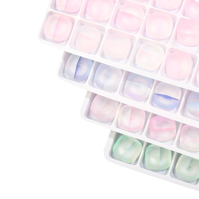 10MM frosted laser fat square drill with pointed bottom, colored glass translucent nail drill