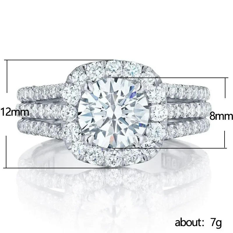 Trendy Women Rings with Brilliant Cubic Zirconia Engagement Rings Fashion Wedding Party Jewelry Drop 250729