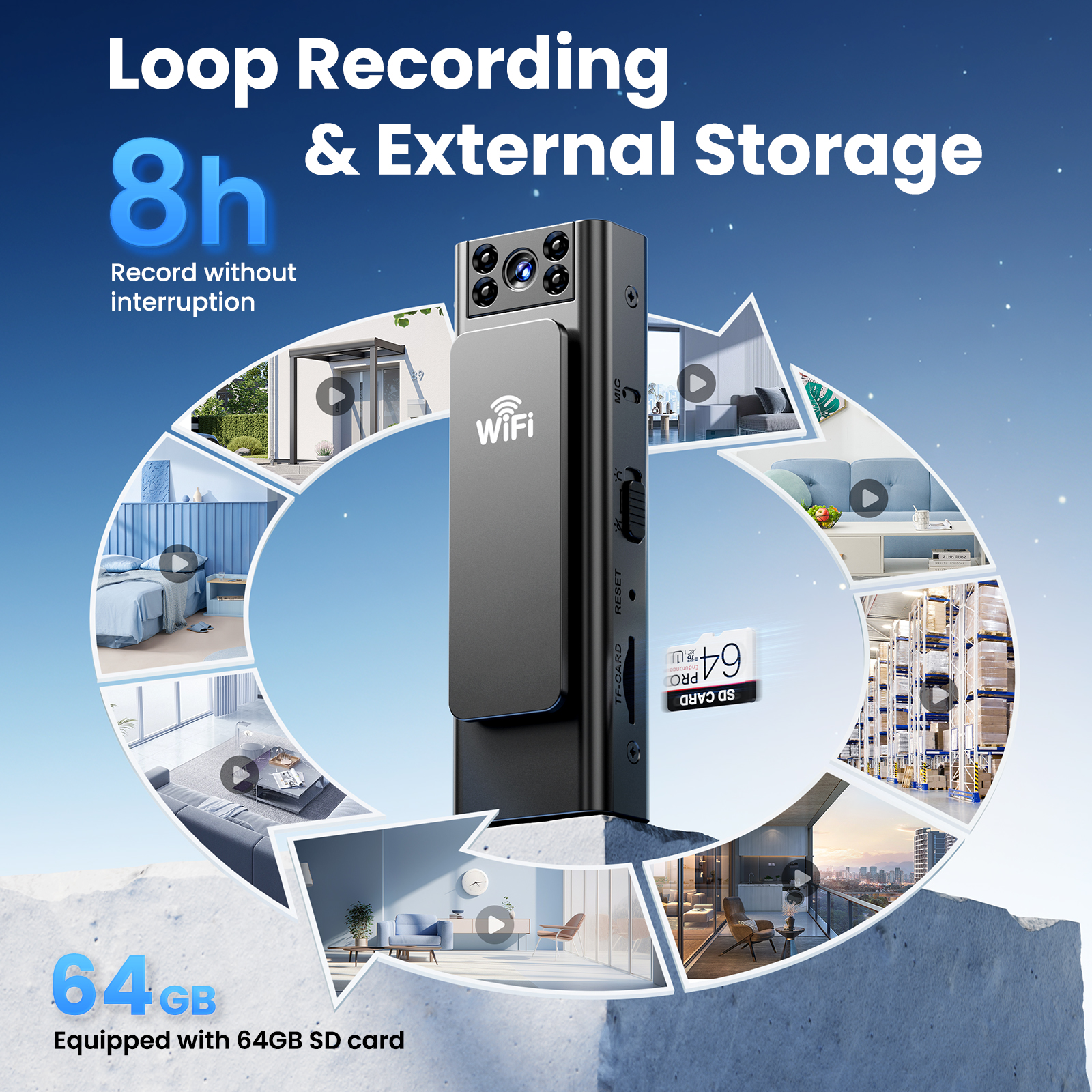 Life Recorder Audio Recording Anti-Shake DV Digital HD Portable Cycling Professional Action Camera