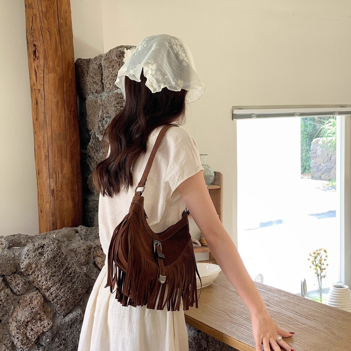 2025 Designer Women's Tassel Bag Retro Multi functional New Single Shoulder Crossbody Bag