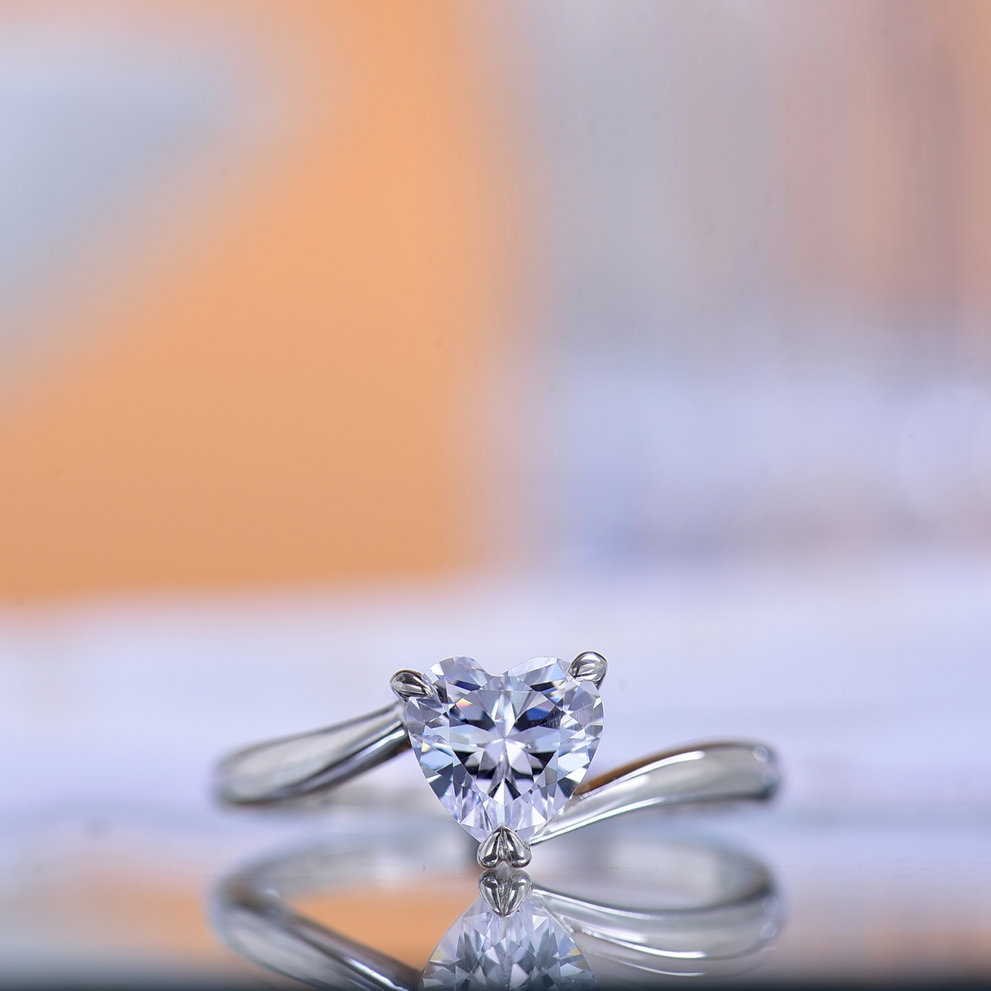 heart-shaped ring Moissanite Ring - Charming Shiny Gem, Symbol of Love - Ideal for Proposal, Anniversary Gift for Her Perfect for Valentine's Day