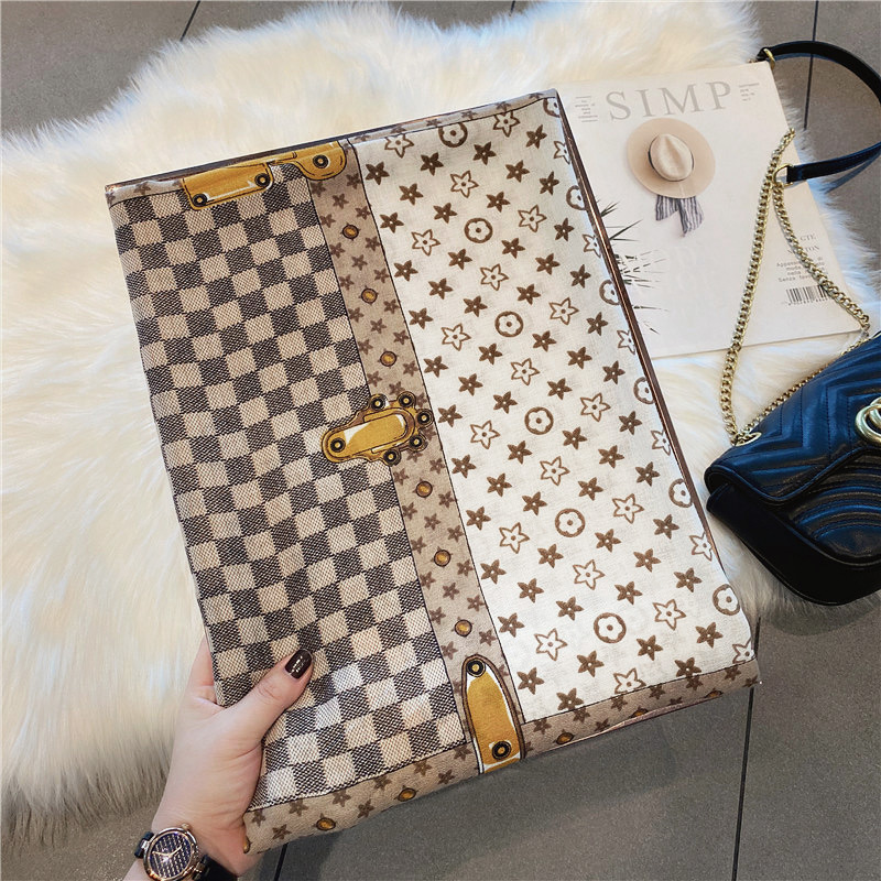 Star plaid scarf female winter high sense scarf temperament all match checkerboard plaid scarf autumn and winter shawl