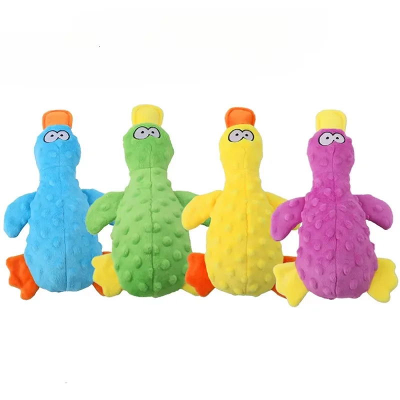 Duck Soft Plush Stuffed Raw Dog Toys for Small Puppy Dogs Interactive Squeaky Bite Toy Sound Paper Chew Tooth Pet Supplier 250729