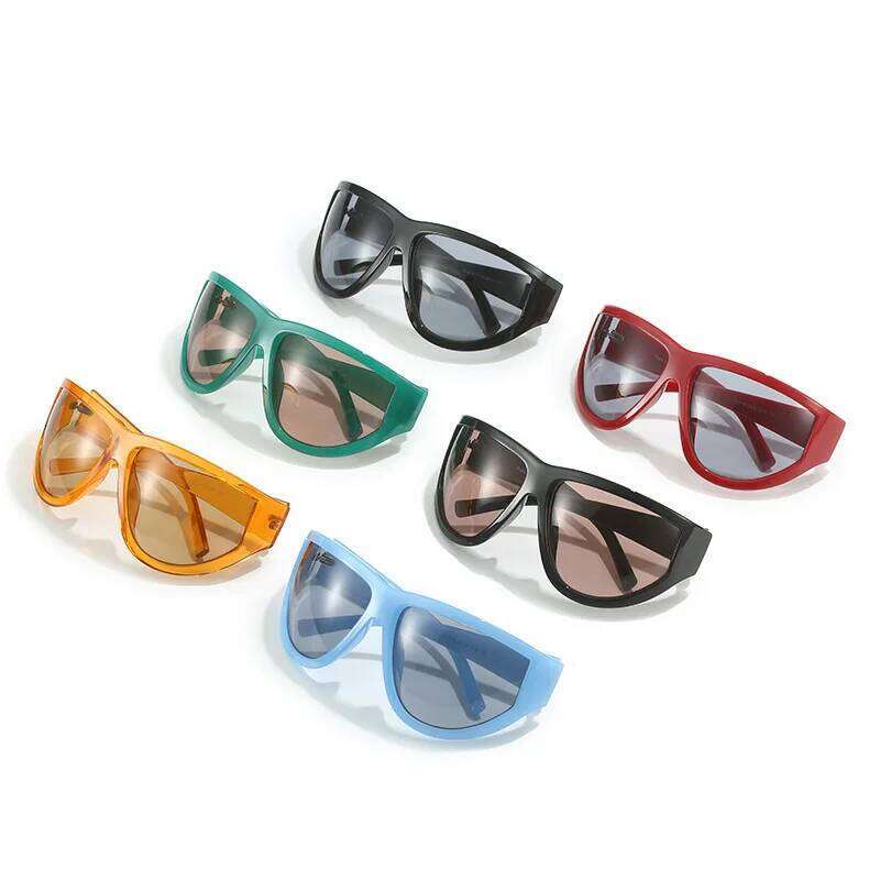 2025 New Sport Y2K Sunglasses Women Unique Oversized Punk Eyewear Men Fashion Brand Designer Sun Glasses Hip Hop Shades UV400
