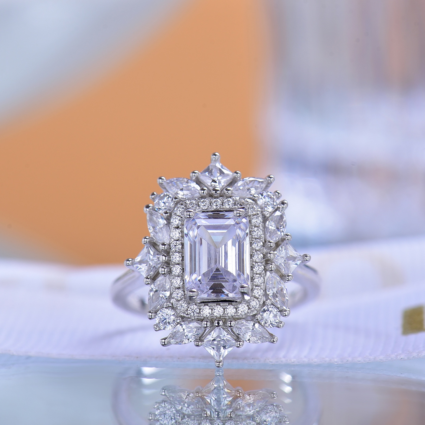 Enchanting Star and Moon Moissanite Ring - Ideal Gift for Expressing Devotion, Shiny Gem Accessory with a Cosmic Touch Moissanite Ring Gift Ring