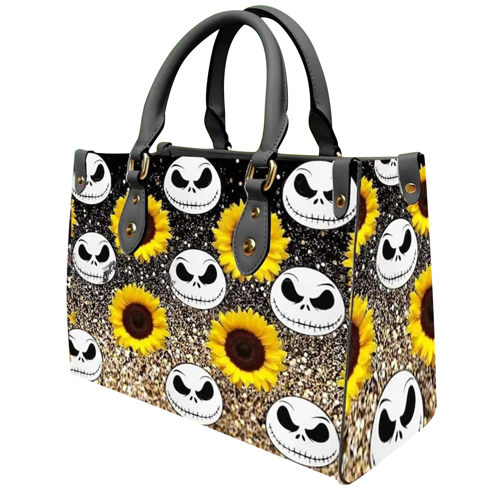 Designer oil painting bag Halloween Theme Women's Handbag PU Shoulder Leather Storage Bag Printed