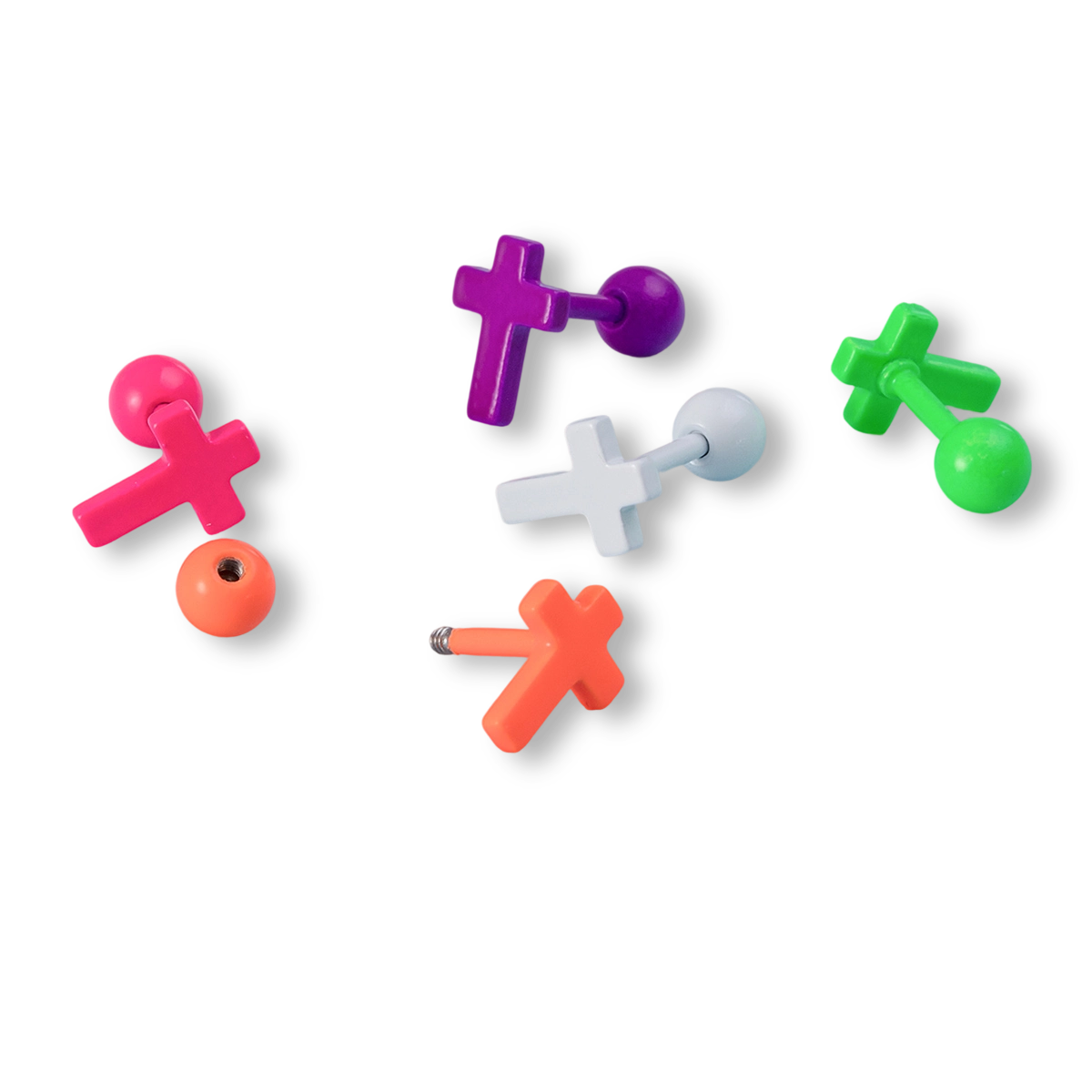 Baking paint stainless steel cross ear bone nail human piercing earring jewelry wholesale