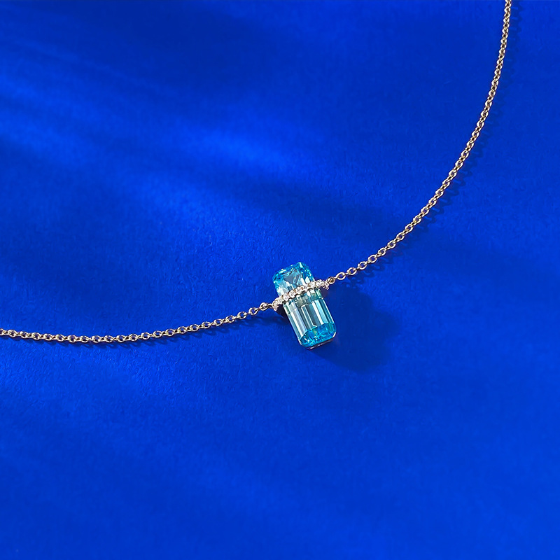 2025 Choucong Luxury Jewerly Genuine 100% 925 Sterling Silver Blue Topaz CZ Diamond Party Gemstones Elegant Women Wedding Clavicle Necklace Lover Gift