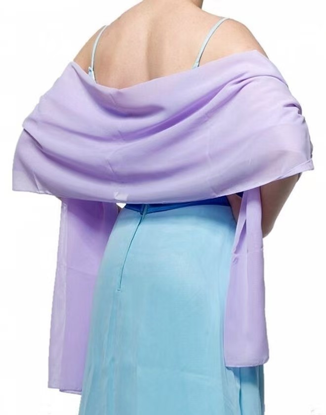 K1512 European and American chiffon shawl bridesmaid wedding banquet evening dress outer wear sunscreen silk scarf dual-purpose modeling scarf