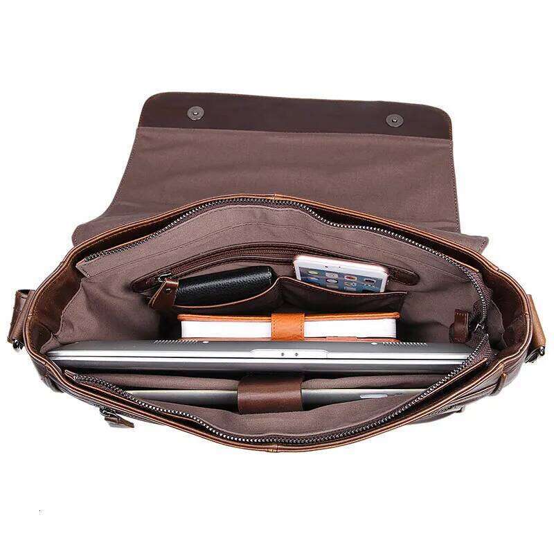 OLOEY Nesitu High Quality Coffee First Layer Genuine Leather Cross Body Men Messenger Real Skin Shoulder Bags #M7338