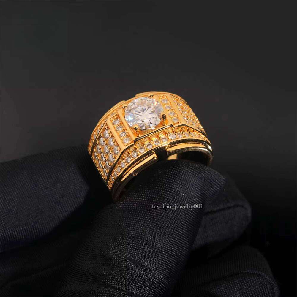 Ready to Ship Iced Out Men's Sier Lab Silicone Hip Hop Ring Pass