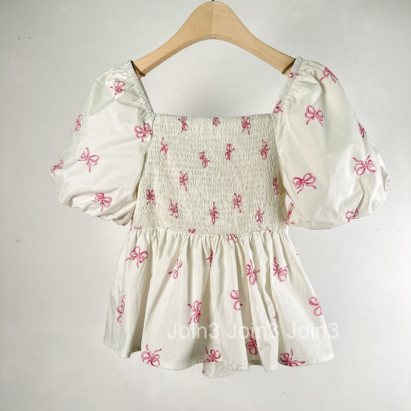 Sweet and Spicy Fairy Style Bow Tie Short Sleeve Shirt for Women Summer New Niche Design Short Top for Women