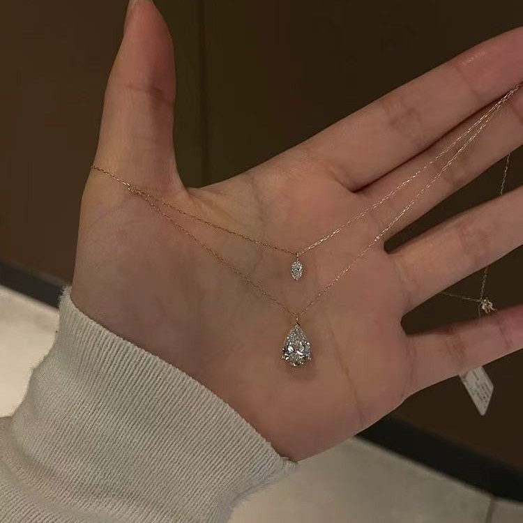 2025 Choucong Ins Top Sell Sweet Simple Fashion Jewelry Genuine 100% 925 Sterling Silver Water 18K Gold Fill Drop Lab Moissanite Elegant Beach Clavicl