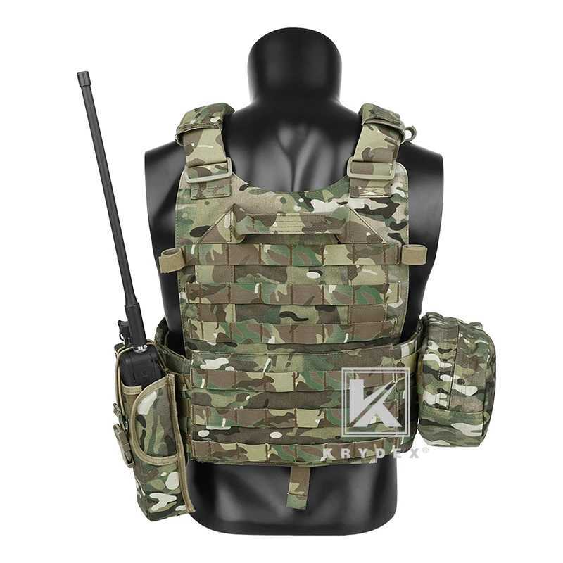 KRYDEX LBT-6094A Tactical Modular Vest Triple Mag/Radio/Dump Pouch Airsoft Hunting Battle Plate Carrier MOLLE Vest Camo MC Z250728
