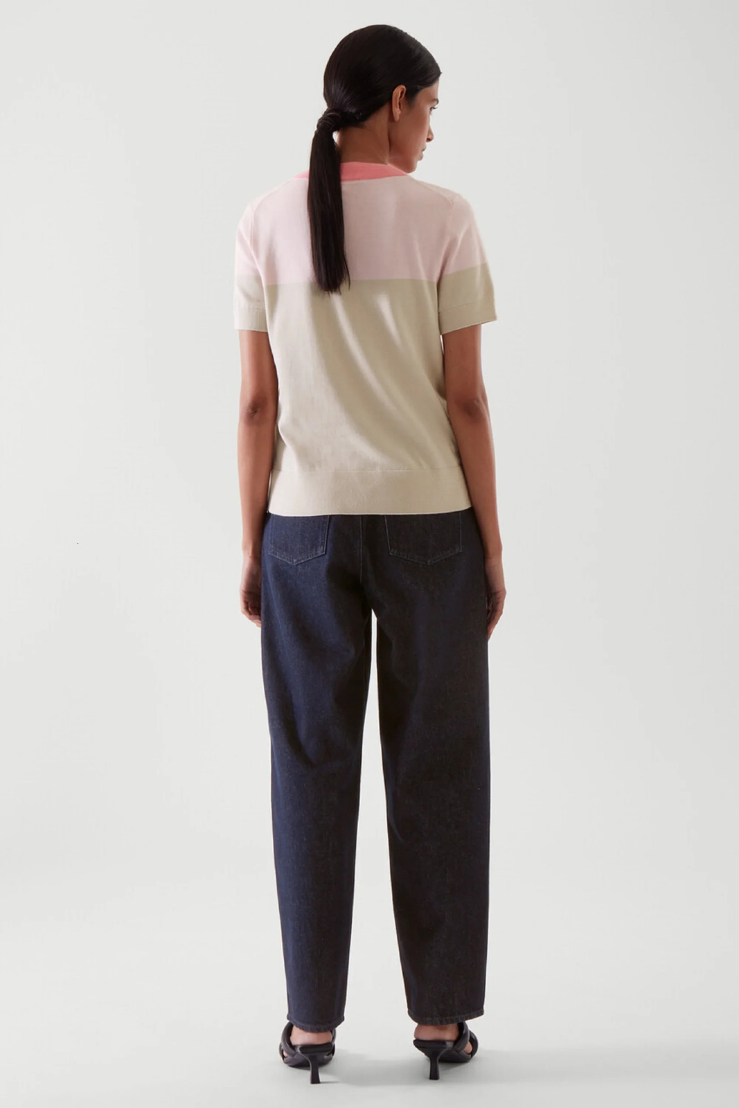 eteral costume cos spring style of ladies casual colorblocked knitted Tshirt 250729