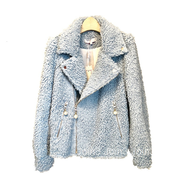 Fashion Casual Suit Collar Jacket for Women Trendy Winter Faux Fur Motorcycle Jacket Top