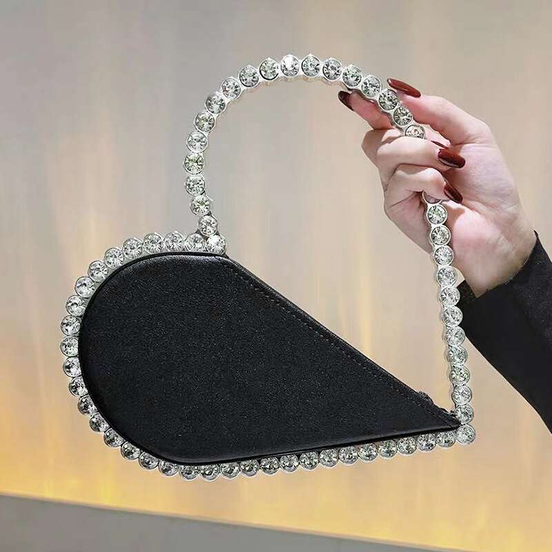 2024 New Heart Shape Rhinestone Party Day Clutches Crystal Handbags For Wedding Gift Purse Women Prom Dinner Purses Bag