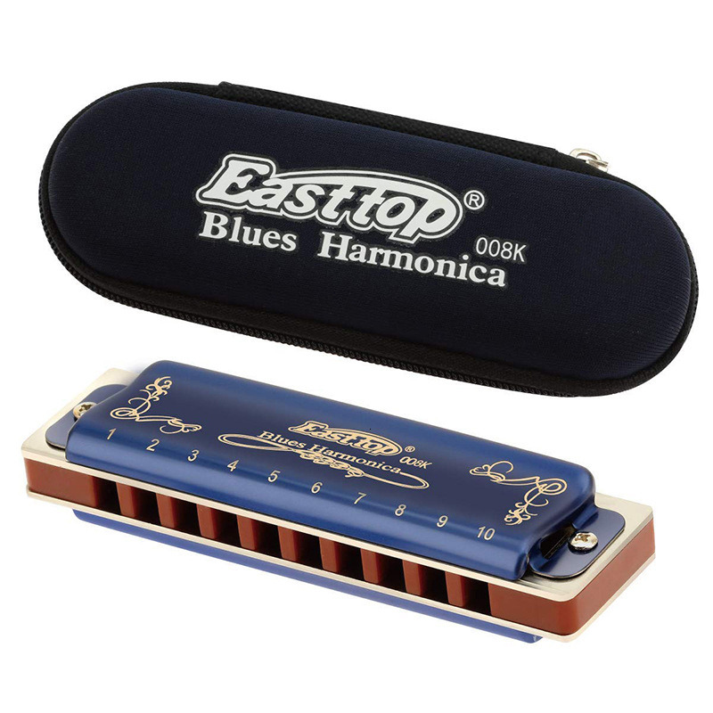 EASTTOP T008K Paddy 12 tones New harmonica brass reedplates phosphor bronze reeds diatonic blues harp good harmonica