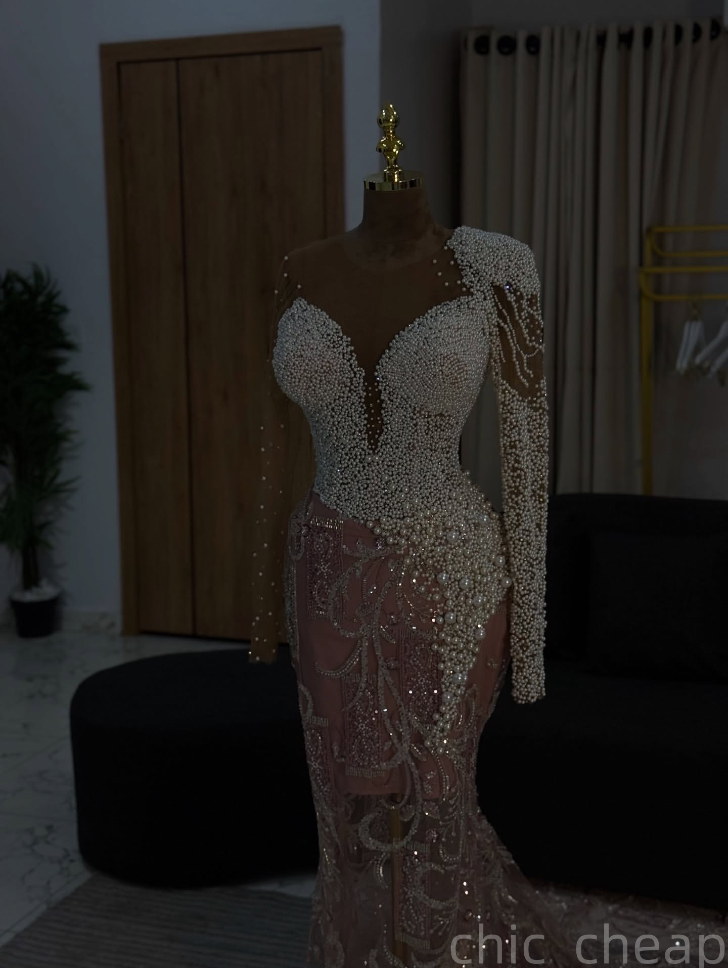 Mermaid Pink Prom Dresses 2025 Pearls Sequined Lace Sparkly Evening Formal Party Second Birthday Engagement Gowns Plus Size Dress For Special Occasion