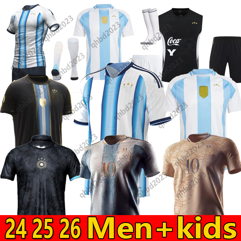 Argent 2026 World Cup Home Soccer Jerseys MESSIS 50th 2024 MAC ALLISTER DYBALA DI MARIA MARTINEZ DE PAUL Men Pre-match training Kids kit Football Shirts 888666