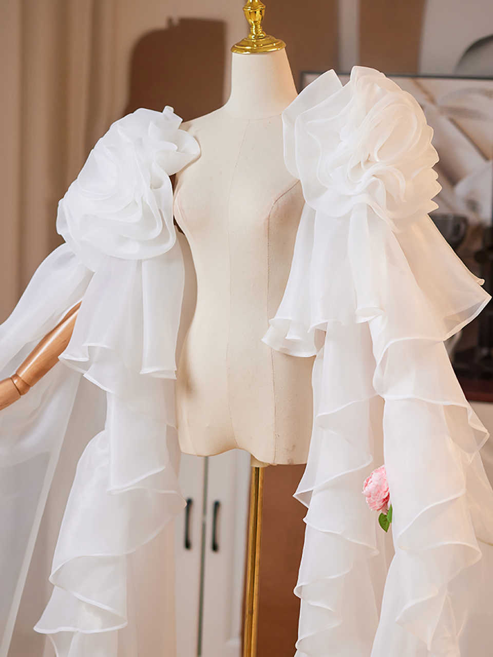 Sweety Bride Wedding Cuff Cover Arm Sleeves Evening Shawl Tulle Floor Length Bridal Oversleeve Accessories Customized