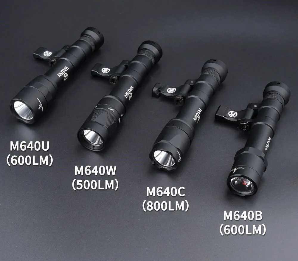 Vadsn Metal M640 Tactical Flashlight CNC M640B M640C M640U M640W Outdoor Airsoft Hunting Scout Light M640W Strobe Spotlight XJ250728