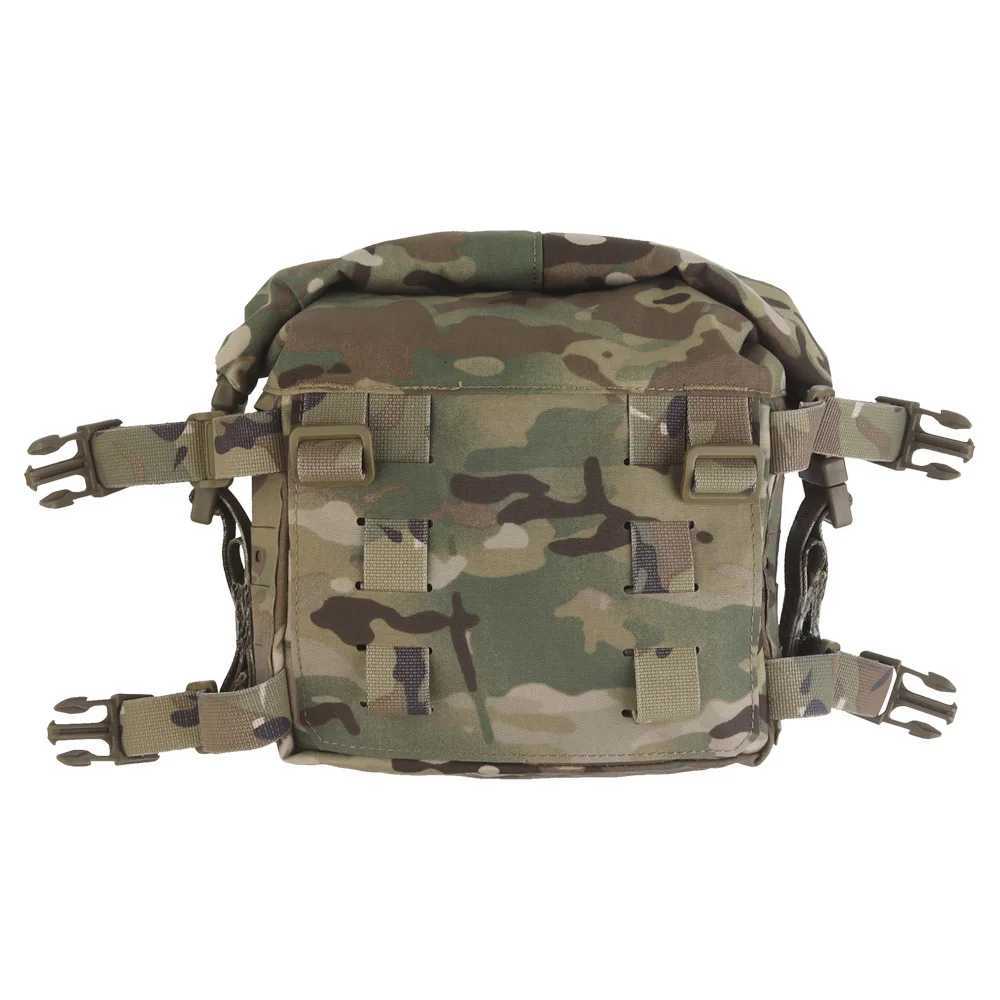 OPHIDIANTAC Double Panel Combat Chest Hanging Vest Storage Expansion Pack Internal Elastic Storage Bag Open Pocket Molle System Z250728