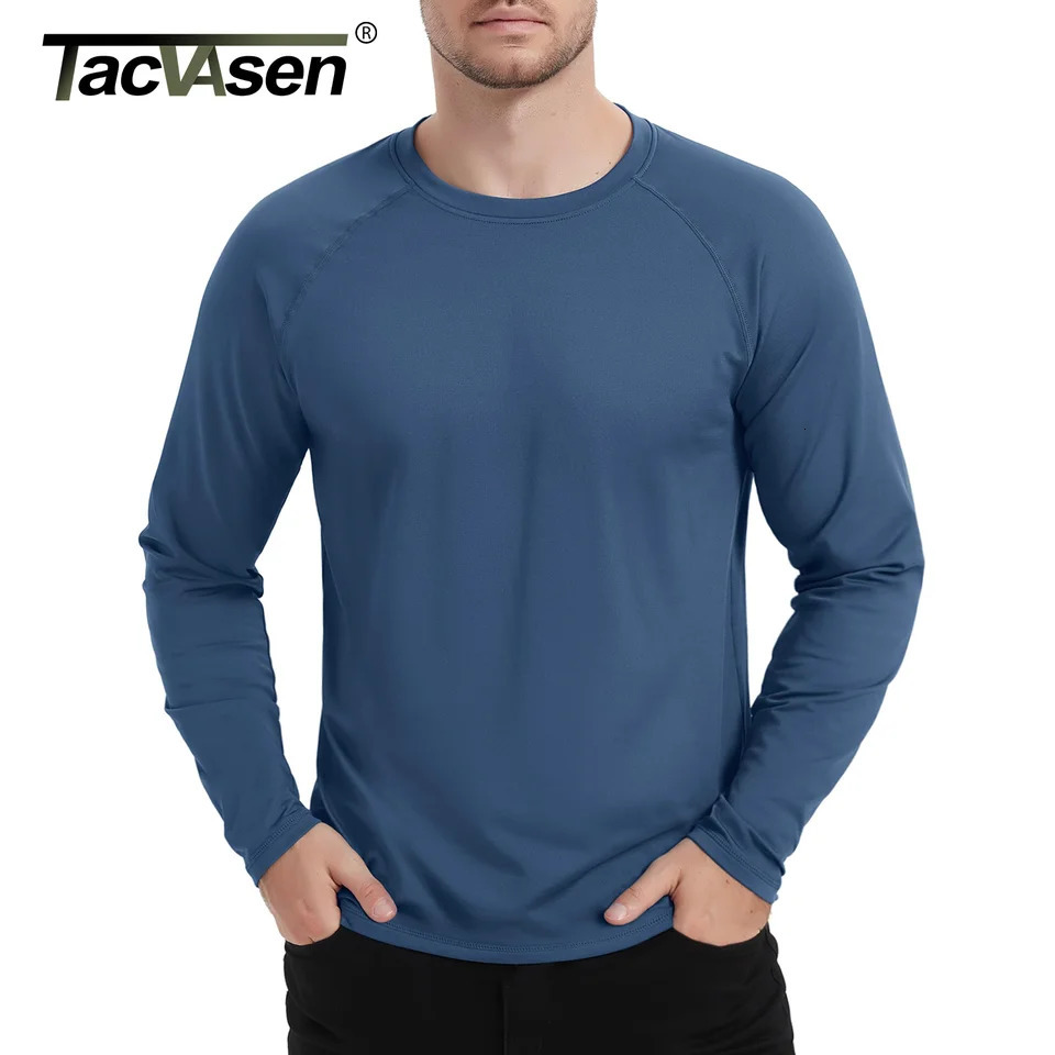 Tacvasen fleece lined tshirts mens thermal long sleeve t shirts winter autumn athletic workout base layer pullover tops male 250729