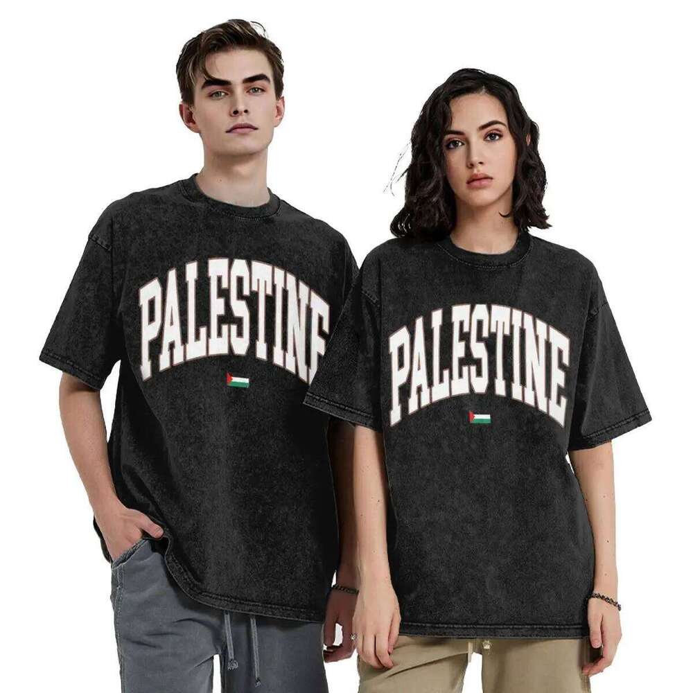 Palestines Flag T Hip Hop Washed Short Sleeve Haruku T-Shirt Fashion for Men Women Tops Streetwear Summer Tee Shirt